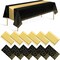 12 Pack Black and Gold Tablecloth and Table Runner Set (Black and Gold) 108"L x 54"W
